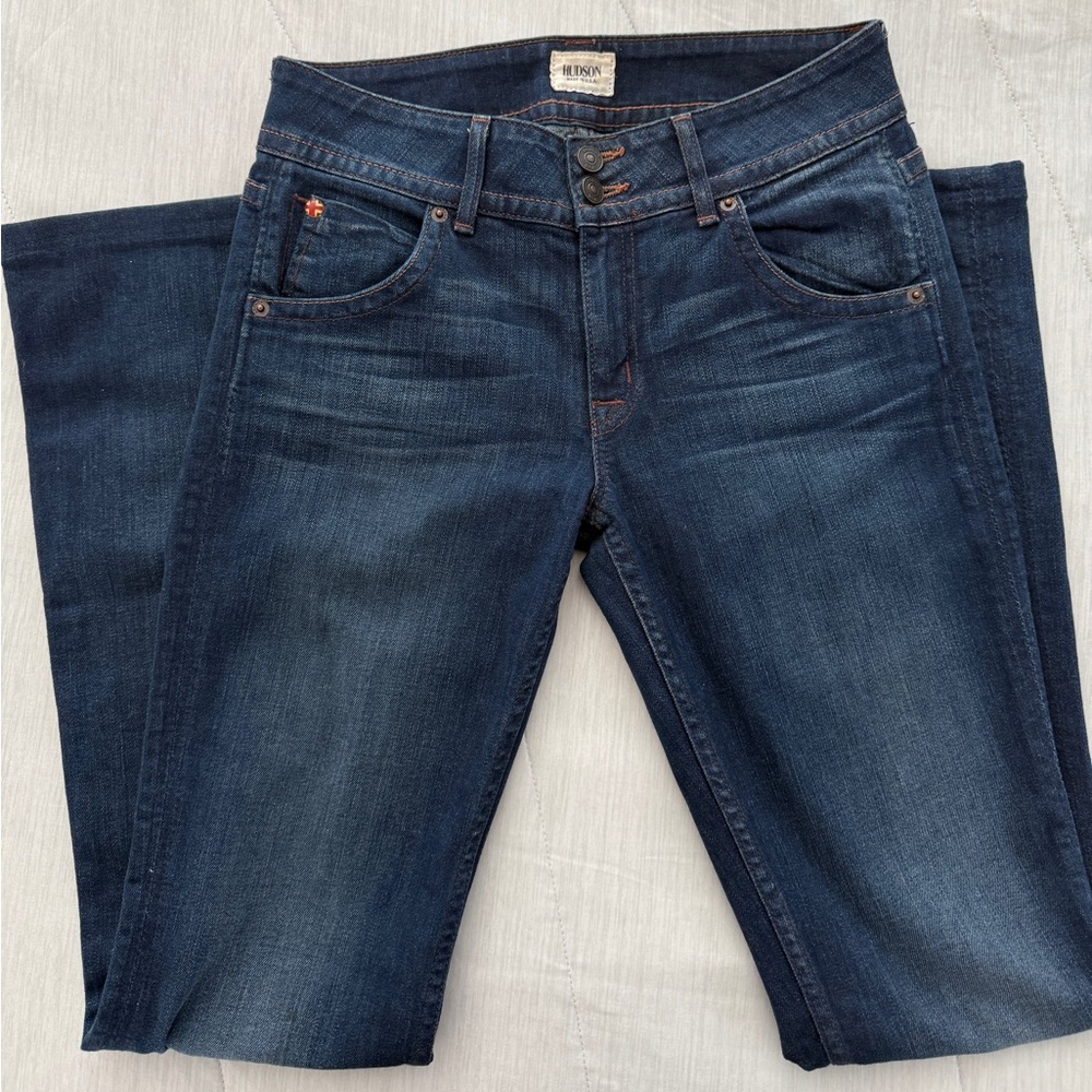 New, Hudson Dark Denim 2 Button Fly Jeans, Size 27